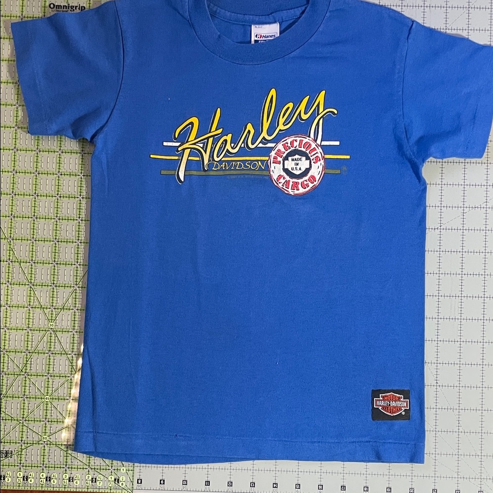 Harley-Davidson Kids T-Shirt in Blue with Yellow Accents